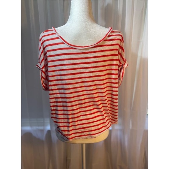 Banana Republic Size Medium Top Red & White Stripe - Picture 3 of 4